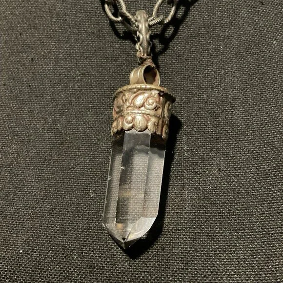 Love Heals Pearl Charm Statement Necklace With Crystal Pendant - Picture 3 of 10